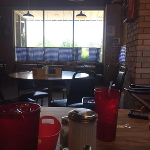  table with a cup of coffee