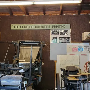 Antique printing equipment