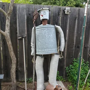 Tin man in the garden
