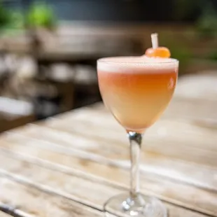 GARDEN PARTY:  Rum | Tomato Water | Peach Bitters | Chervil | Lime