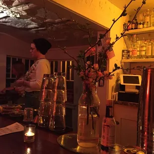 Kate at the Bar in this old  1800s Farmhouse in Tonganoxie.