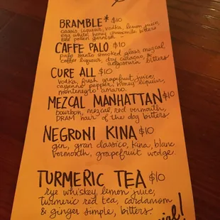 the menu