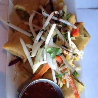 Curried Trumpet Mushroom Spring Rolls