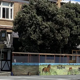 a mural on the side of a building