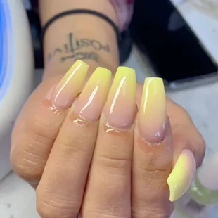 Ombré colored acrylic full set