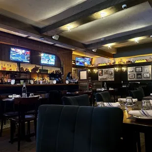 the bar and dining area