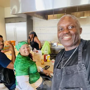 Cooking for the retirees at the collective