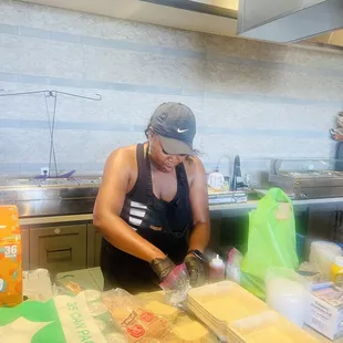 Cooking for the retirees at the collective