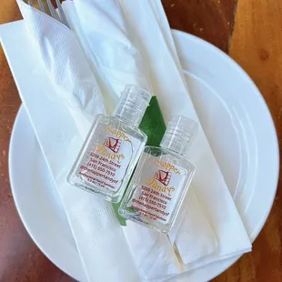 Each customer receives a travel size hand sanitizer!!