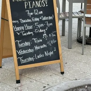 Entertainment schedule
