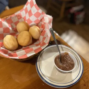 Complimentary biscuits and apple butter!