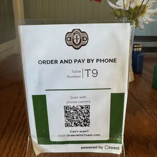 Table Menu