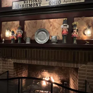 Fireplace with Christmas decorations