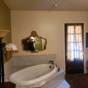 Bath fire place and balcony door
