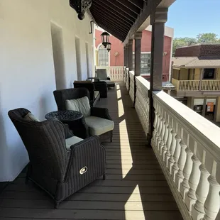 Balcony overlooking Jackson&apos;s main drag