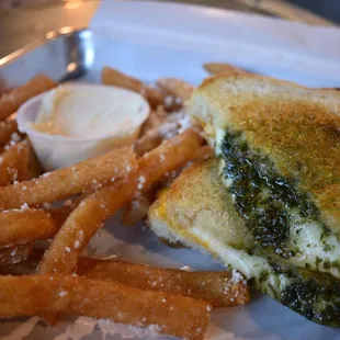 Grilled cheese and funnel cake fries