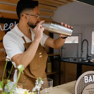 Mobile bartender for hire.