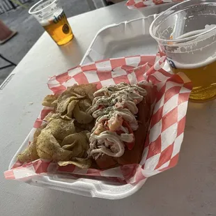 The roll!! Oooo and the chips are the best!!!! A salt and pepper kettle chip. Yum.