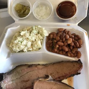 Not only are the prices fair, the portions are great! Half pound of brisket plus two sides for $13!