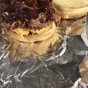 a pulled pork sandwich on a bun