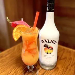 Full Bar, Wine, and Craft Beer menu is available at The Nauti Lobstah. Pictured, Malibu Sunset