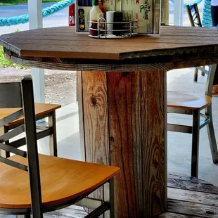 Sept 2022: A front patio table-- one of four