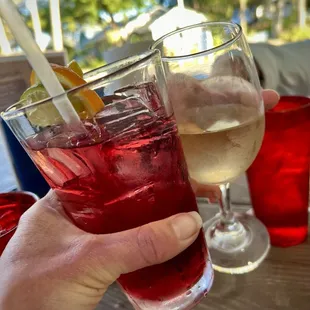 Sangria on tap and Pinot Grigio