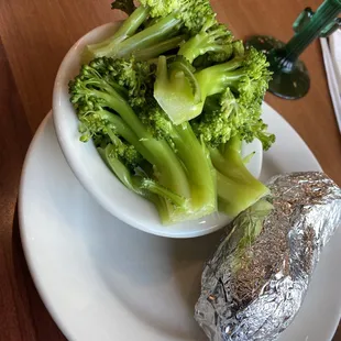 Broccoli and baked potato