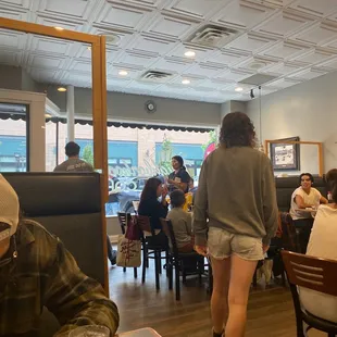 people eating and drinking