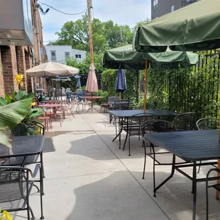 It was an oppressively humid day; otherwise this patio would have been fully populated