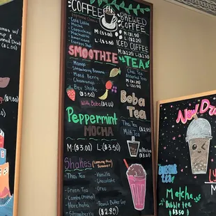 Menu as of July 2021