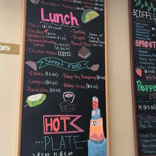 Menu as of July 2021