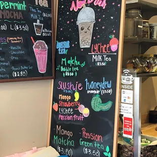 Menu as of July 2021