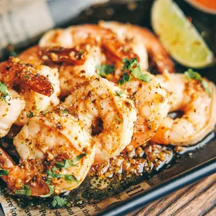 Mojito Lime Shrimp. Succulent and juicy shrimp marinated in a tangy, savory and refreshing lime blend, grilled to juicy perfection
