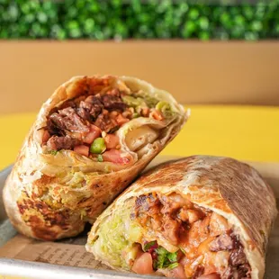 OG Burrito, packed with asada, beans, pico and guacamole.