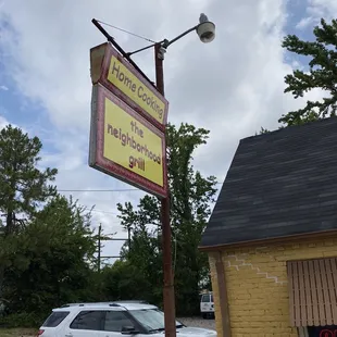 a car parked in front of the restaurant