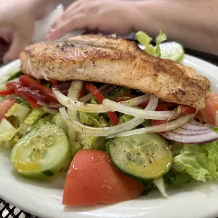 Garden Salad with Salmon