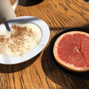 Perfect grapefruit and signature Cream of Wheat