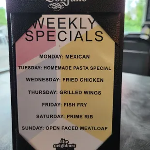 menu