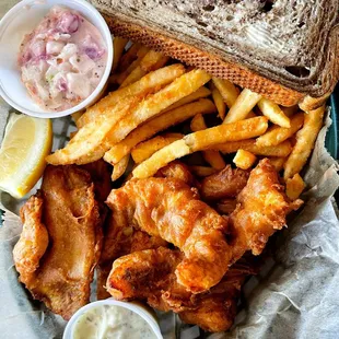 The &quot;fry-fecta&quot; cod, bluegill and walleye.