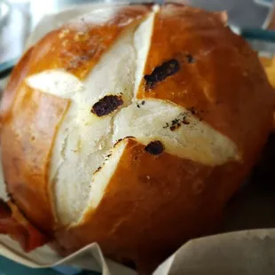Hard pretzel bun