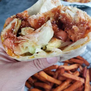 Inside chicken wrap