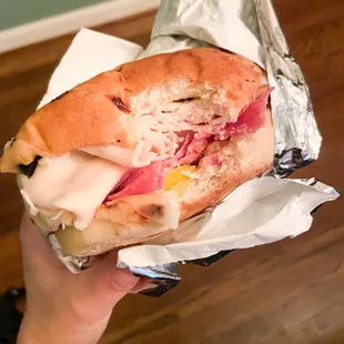 This sandwich was bomb. Plus yellow peppers and olives.