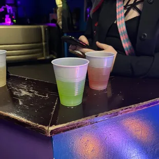 The Portal Gun and Hellfire cocktails
