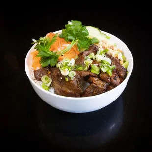 Vermicelli with Grilled Pork or other flavorful Protein.