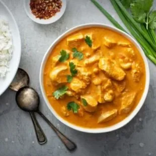 Chicken or Tofu Curry with Bread or Rice.