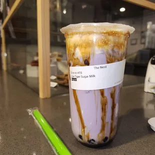 Taro tiger sugar milk