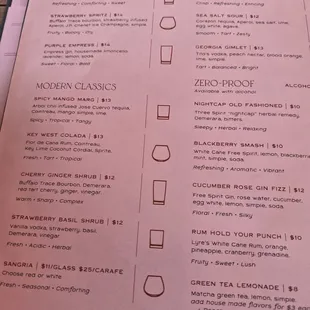 Cocktail Menu