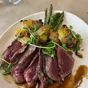 Flat Iron steak - rare.  Delish !