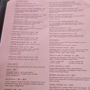 Food menu